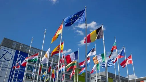 Flags of European Union Countries.